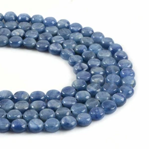 0591 8mm Kyanite flat round coin disc loose gemstone beads 16" - Picture 1 of 4