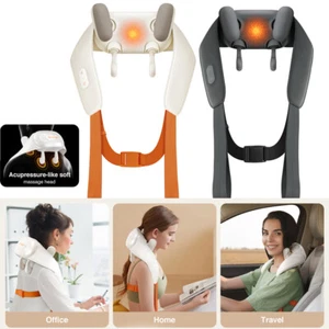 Shiatsu Back Neck and Shoulder Massager with Heat Deep Tissue Kneading Pillow - Picture 1 of 40