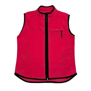 Chaleco polar Pro Spirit, rosa coral con ribete negro cremallera frontal, talla XL - Imagen 1 de 4