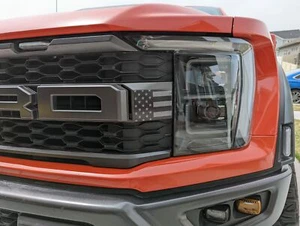 21-2023 Ford Raptor F-150 American Flag Subdued Headlight Insert Decals F150 - Picture 1 of 2