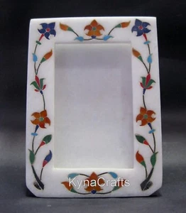 White Marble Gift-able Frame . Gemstone Picture Frame ,  7 x 5 Inche Photo Frame - Picture 1 of 4