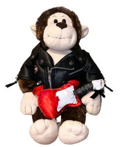 Monkey Build A Bear Workshop 19" Plush Chimp Retired W/ Harley Davidson & Guitar - Picture 1 of 6