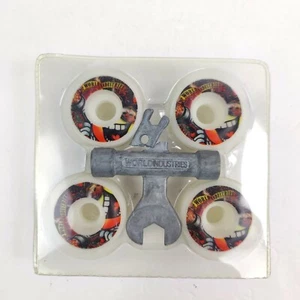 Vintage Set Of 4 World Industries Skateboard Wheels Old School - Picture 1 of 6