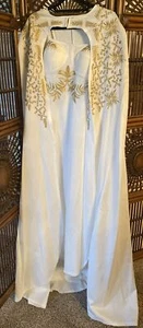 Plus Size Olympic Goddess Princess Honor 2pc Dress Cape Gold Embroidered Costume - Picture 1 of 12