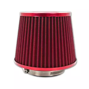 FILTRO DE AIRE ROJO DE CARRERAS DE ALTO FLUJO LAVABLE/REUTILIZABLE 3" CON ABRAZADERA PARA FORD - Imagen 1 de 7