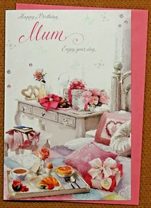 "Tarjeta de cumpleaños de mamá ~ Diseño de color interior calidad interior tarjeta de cumpleaños para mamá 9""x 6" - Imagen 1 de 6