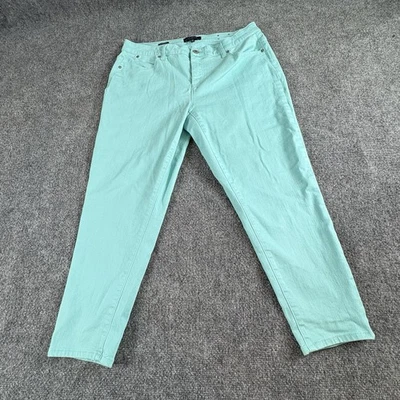 Talbots Jegging Crop Pants Women 14W Aqua Stretch Preppy Minimalist Casual Beach - Image 1 of 4