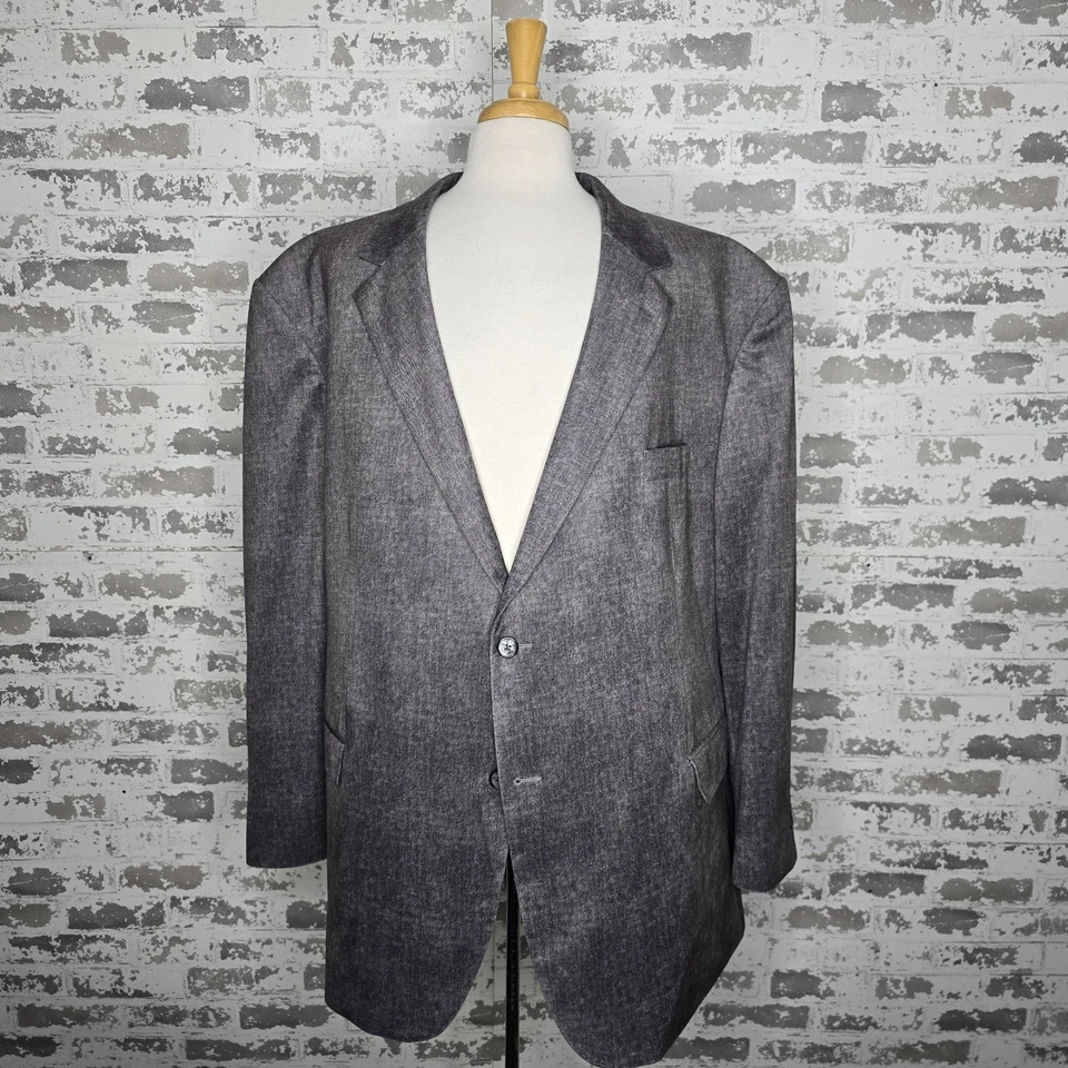 Oak Hill мужской большой и высокий серый бархатный блейзер 2 кнопки двойной вентиляционные отверстия 4XL размер 60 длиной - Изображение 1 из 4