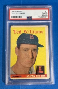 1958 Topps # 1 Ted Williams Medias Rojas Salón de la fama - PSA 2 (MC) - Imagen 1 de 4