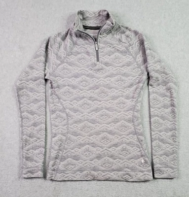 Smartwool Pullover Womens Small Gray Merino 250 Quarter Zip Baselayer Thermal - Image 1 of 4