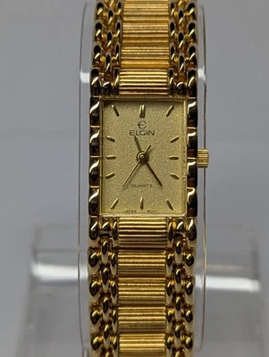 Reloj analógico de cuarzo tono dorado para mujer Elgin EM898-017 - Funciona Foto 1 de 4