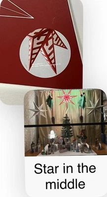 NUEVO Ikea STRALA Estrella Lámpara Colgante Pantalla Luz Blanco Rojo 704.054.84 Foto 1 de 4