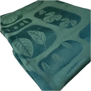 "Mantel Jacquard Damasco Vintage Verde Hoja Redonda Patrón 57"" Diámetro" - Imagen 1 de 7