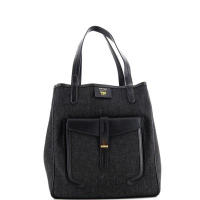 Tom Ford T T Twist Bolso Denim con Cuero Grande Foto 1 de 4