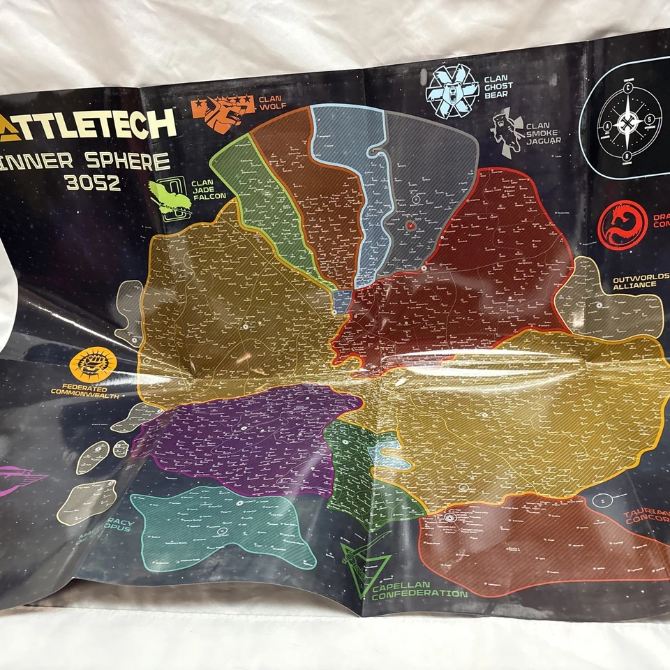 BattleTech Inner Sphere 3025 & 3052 Double-Sided Map - Image 1 of 1