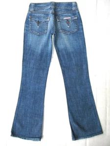 Hudson Signature Bootcut Jeans Women Sz 27 Blue Distressed + Stretch + Flaps L31 - Picture 1 of 10
