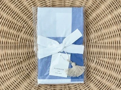 NUEVO Serena & Lily Guinga Percal Euro Almohada Simulada - Azul Francés Foto 1 de 2