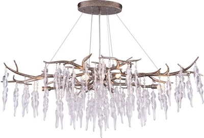 Cascada de cristal Vaxcel Lighting H0231 Rainier 6 luces 40"W - plateada Foto 1 de 4