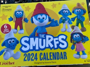 The Smurfs Simply Crochet 2024 Calendar Toy Patterns by Victoria Kairis Papa - Picture 1 of 10