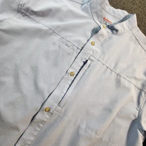 Rail Riders Shirt Nylon Hiking Short Sleeve Button Up Blue Mens Large - Picture 1 of 11
