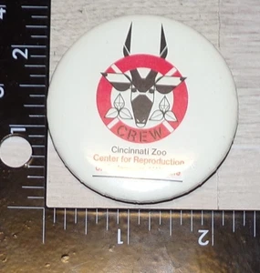 DE COLECCIÓN CINCINNATI ZOOLÓGICO TRIPULACIÓN EMPLEADO VIDA SILVESTRE PINBACK PIN SOLAPA BOTÓN - Imagen 1 de 2