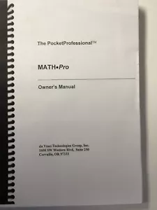 Manuale per Sparcom Math Pro Pac per calcolatrice HP 48SX/48GX - Foto 1 di 9