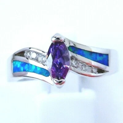 GORGEOUS BLUE FIRE OPAL RING  SIZE."Q" - Image 1 of 4