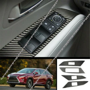 For Lexus RX270 350 450H 2009-2015 Soft Carbon Car Window lift panel switch trim - Picture 1 of 8