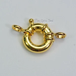 12 mm 18 Karat massiv Gelbgold Designer Italien Federbolzenring Seemannsverschluss - Bild 1 von 7