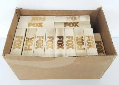 Fox Lounge TV Greenroom Block Stacking Game 51 Pieces Wood New Open Box - Image 1 of 3