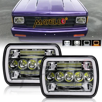 Par de faros LED Halo DRL Hi/Lo H6054 para camioneta Chevy S10 1982-1997 5x7 7x6" Foto 1 de 4