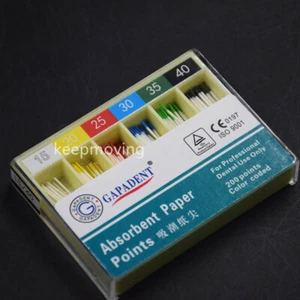 Dental Absorbent Paper Points #15-40 Endodontic Gutta Percha Sterile Point 1 Box - Picture 1 of 9