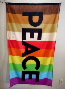 Rainbow Peace Flag Pride LGBTQIA+ Indoor Outdoor Wall Hanging 36x60 - Imagen 1 de 9