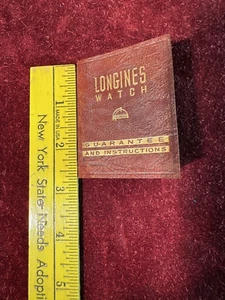 Antique 1920s Longines Watch Bank Note Guarantee & Instructions Leather Booklet - Picture 1 of 8