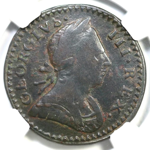 1776 V 6-76A R-4 NGC VF Details Machins Mills Colonial Copper Coin 1/2p Cover