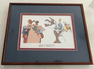 Vtg Robert Marble Signed Lithograph Print Matted Framed "Legal Manipulating” - Picture 1 of 4