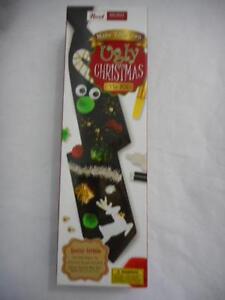 NOEL Make your own UGLY CHRISTMAS TIE KIT Special Edition Pre-Tied Zipper Black