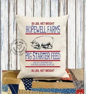 Hopewell Pig Sow Feed Fabric Pillow #1254 - Picture 1 of 6