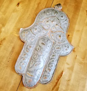 Vintage 1950 Israel gehämmertes Kupfer 26" hoch Hamsa Hand von Fatima Wanddekoration - Bild 1 von 12