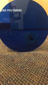 Acrylic Plexiglass Circle Disc-1/8" thick-Blue Transparent-6" Diameter - Picture 1 of 1