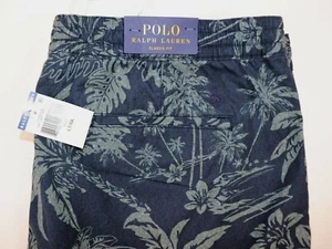 RALPH LAUREN Size L Men's Shorts Navy PALM TREE Print Elastic Waist NEW $98 - Picture 1 of 5