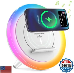 DTIDMI Night Light Bluetooth Speaker,Wireless Charger Stand Led Music Lamp,Co - Picture 1 of 5