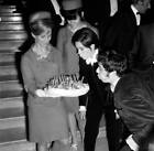 Geraldine Chaplin and Peter McEnery blow out the candles of a cake- Old Photo