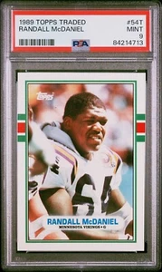 1989 Topps Traded - #54T Randall McDaniel (RC) PSA Mint 9 Minnesota Vikings HOF  - Picture 1 of 3