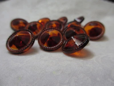 Botones traseros de vástago plástico ámbar biselado redondo de 5/8" - 45 piezas Foto 1 de 4