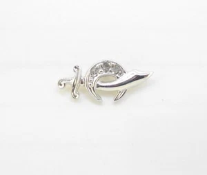 Tie Tack Pin Anson Masonic Shriner Sterling silver 3 white Spinels Emblem Vtg - Picture 1 of 4