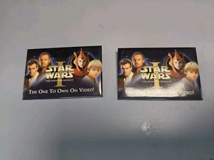 lot of 2 vibtage pinback buttons star wars the phantom menace episode 1 - Picture 1 of 2