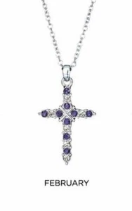 Hermoso Collar Cruz Piedra Natal Avon - Febrero - Imagen 1 de 1