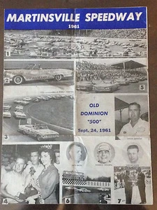 1961 Martinsville Speedway "Old Dominion 500" Flyer / Mailer, Junior Johnson +++ - Picture 1 of 3