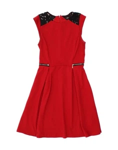 MOSSIMO Womens Sleeveless Swing Dress UK 10 Small Red Floral Polyester CI04 - Picture 1 of 4
